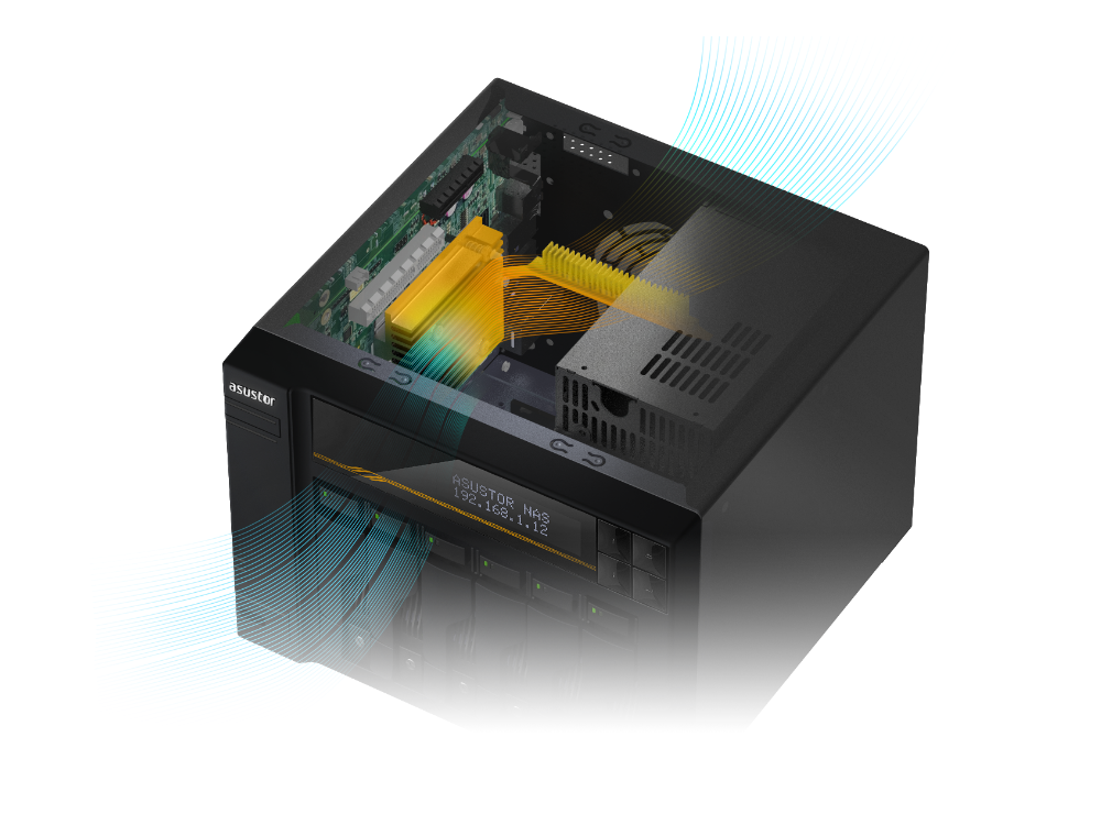 Asustor Lockerstor 6 Gen3 AS6806T 6 Bay NAS, Quad-Core 2.3GHz CPU